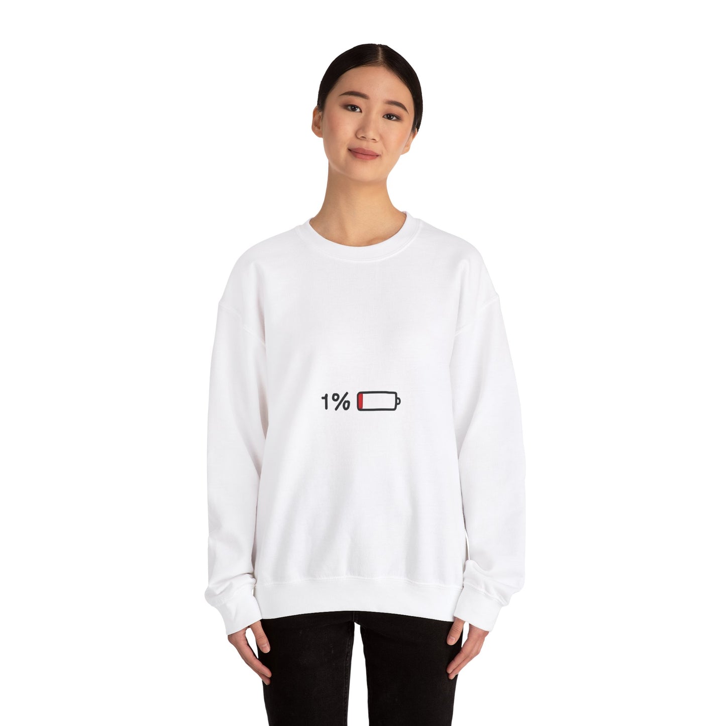 Chill Mode Sweatshirt - 1% Battery Left Design