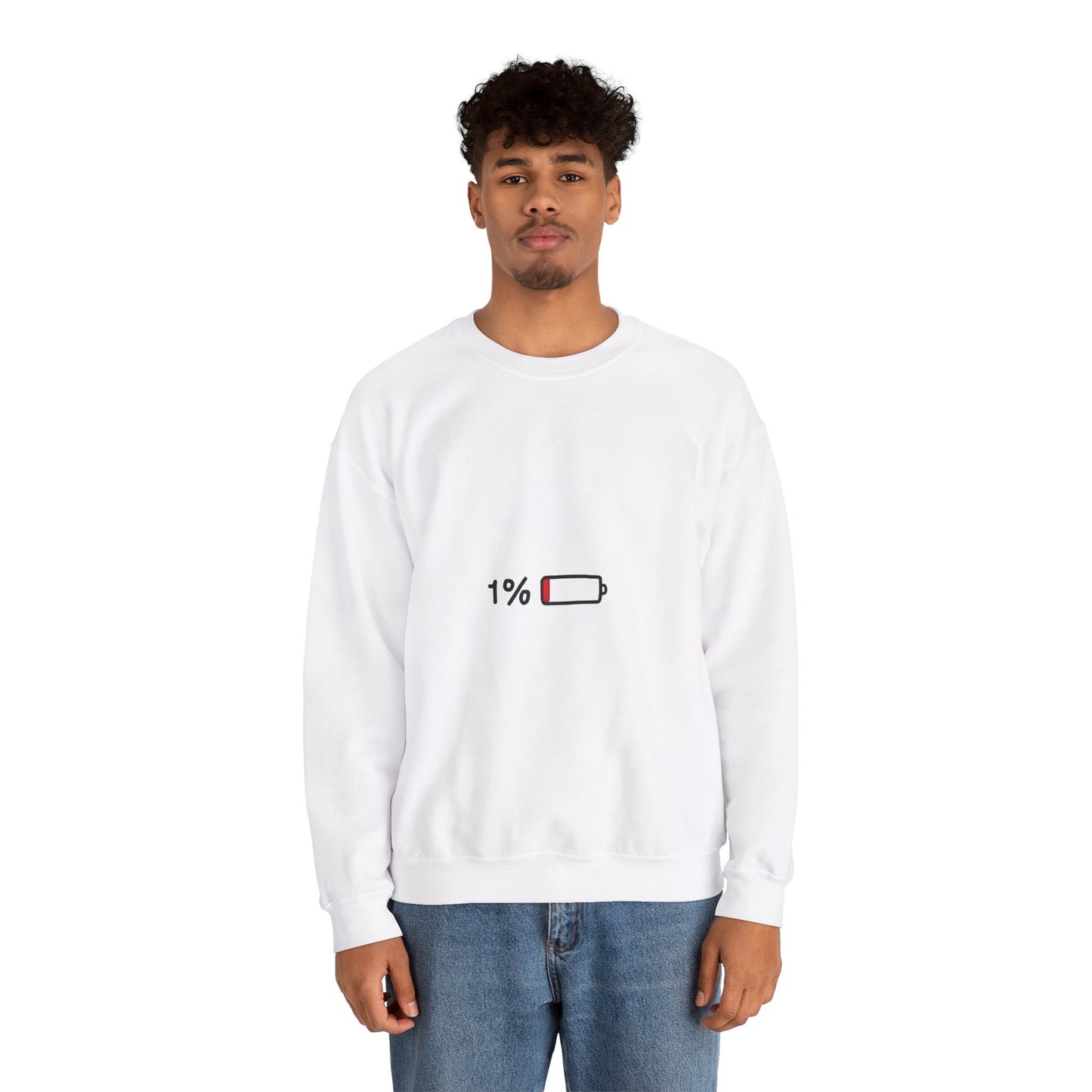 Chill Mode Sweatshirt - 1% Battery Left Design